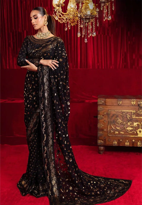 saree black wedding edition