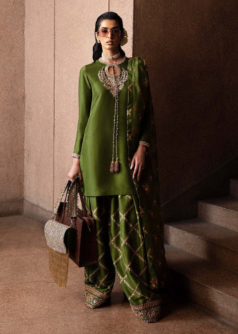 Regal Green Embroidered Suit with Dupatta