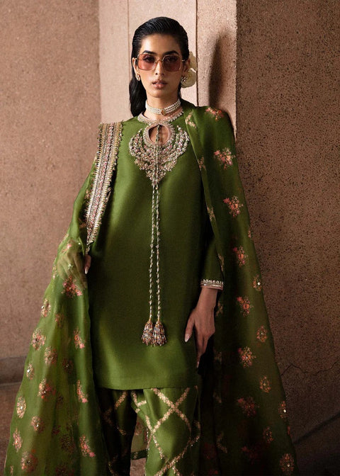 Regal Green Embroidered Suit with Dupatta