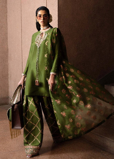 Regal Green Embroidered Suit with Dupatta