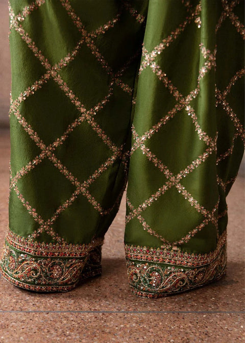 Regal Green Embroidered Suit with Dupatta