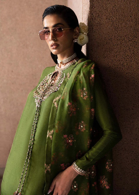 Regal Green Embroidered Suit with Dupatta