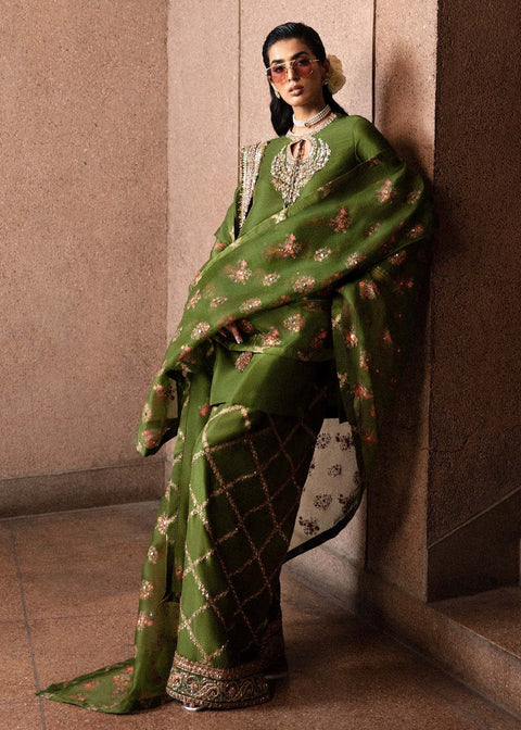 Regal Green Embroidered Suit with Dupatta