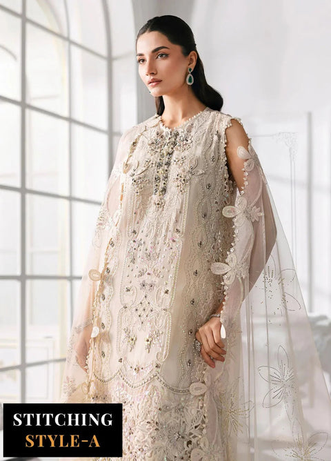 Elegant Off White Embroidered Unstitched 3-Piece Dress