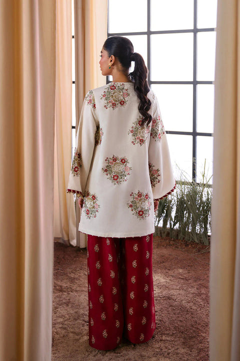 Crimson Bloom – Ivory Kurta Set